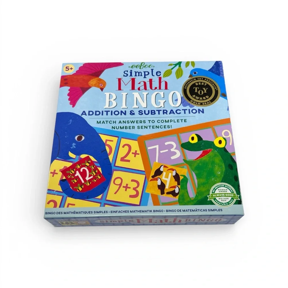 Eeboo Simple Math Bingo Addition and Subtraction Game